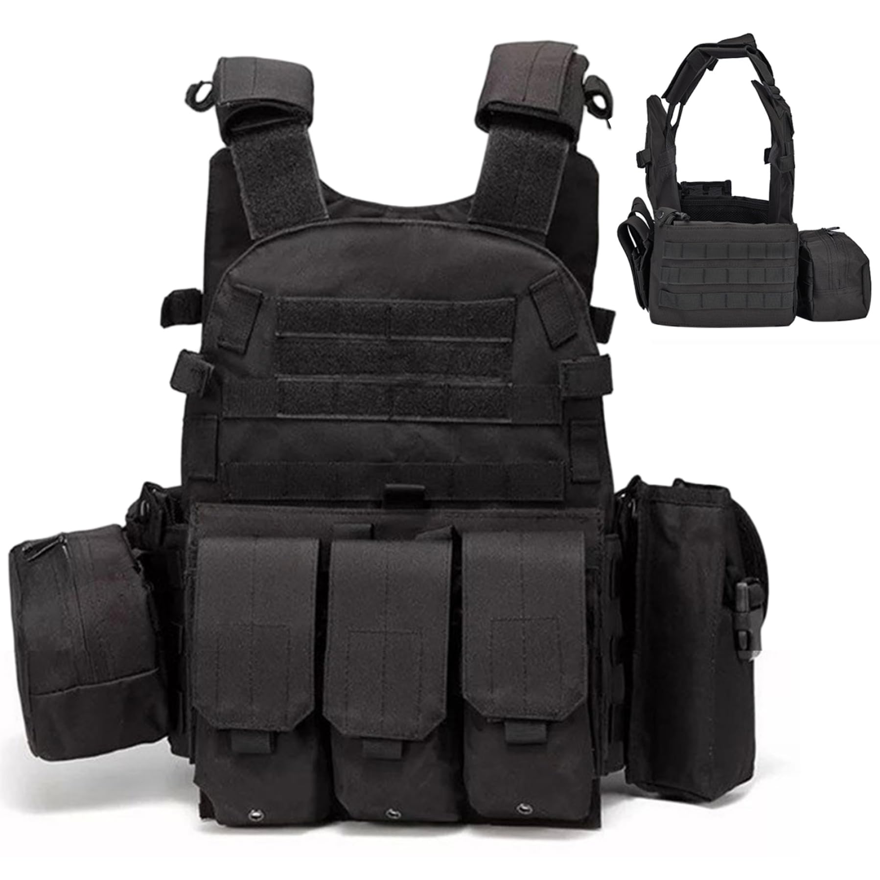 NIDONE Multifunktionale Airsoft-Weste, Molle-Plattenträger, verstellbare, atmungsaktive Paintball-Weste für Outdoor-Feld- und Sicherheitstraining