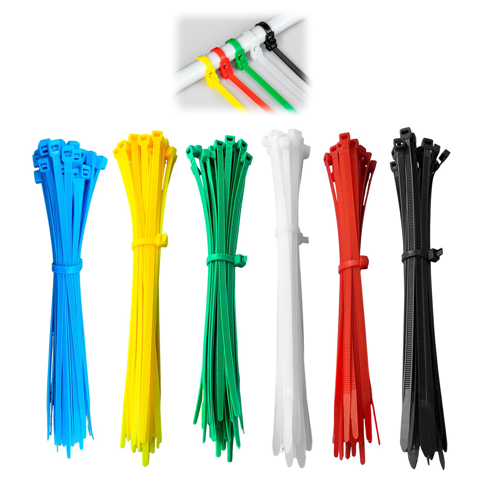 100 Pezzi Fascette Plastica Riutilizzabili, Fascette Colorate, Fascette Elettricista Autobloccanti Resistenti Per Recinzione Ordinare Cavi, per Famiglia,Giardino,Gestione dei cav, 200 x 4 mm