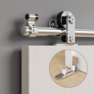 6FT Sliding Barn Door Hardware Kit Stainless Steel, Heavy Duty Top Mount, Smoothly and Quietly, Fit 35" Wide and 1.18"-1.96" Thickness Single Wood Door, Include Installation Instruction