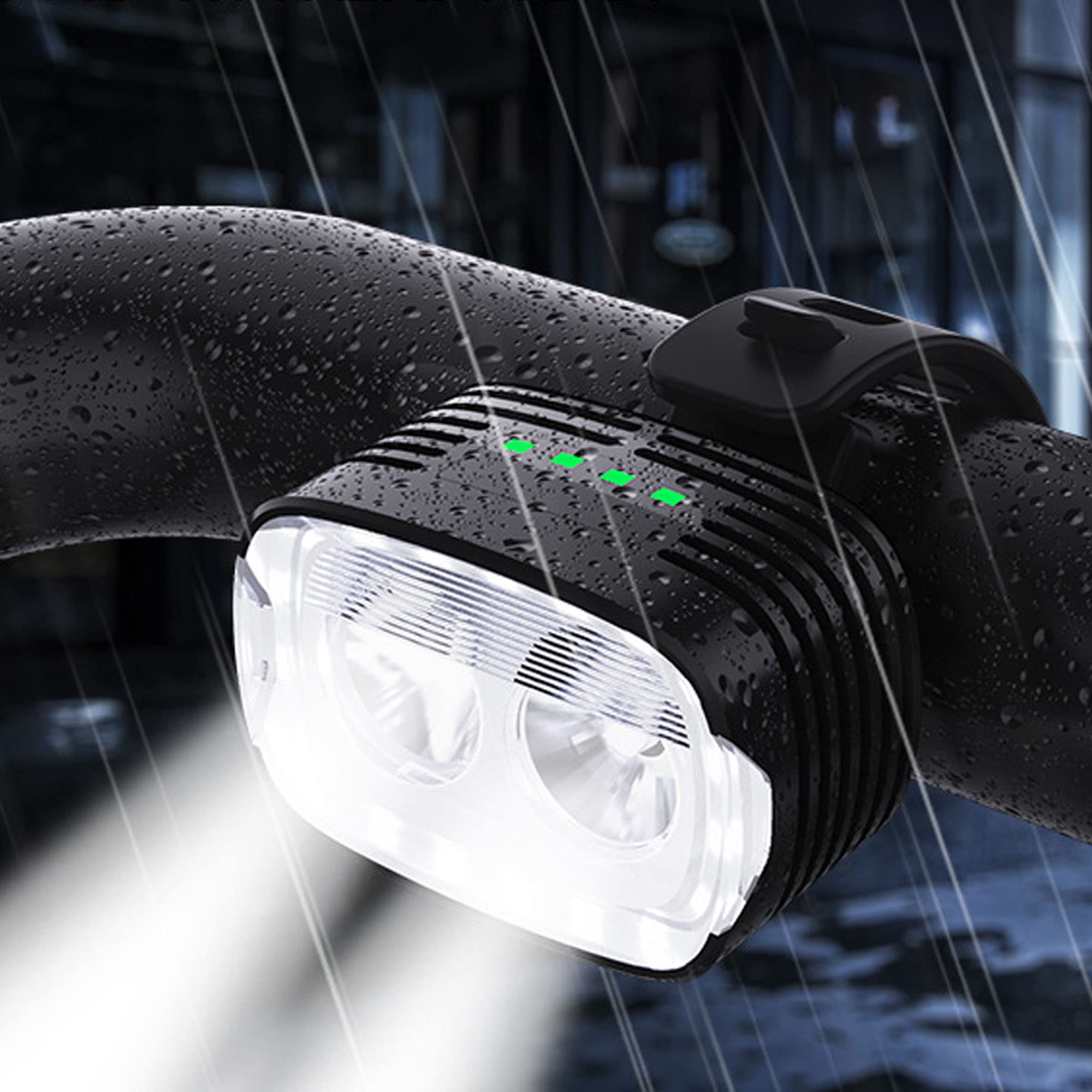 USB Rechargeable LED Bike Headlight, Bright Front LED Bicycle Indicator Light for Night Riding Safety, IP66 Waterproof, 350lumens, 5 Light Mode with 1000mah Large Battery