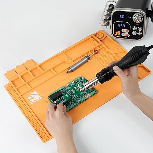 Miniatura 7 de M-T Alfombrilla magnética de reparación de silicona resistente al calor 932F antiestática, segura para teléfono, laptop, reloj, etc. Reparación de
