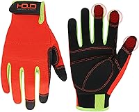 Vista 22 de HANDLANDY Guantes de trabajo para hombre y mujer, guantes de trabajo de mecánicos de uso general con pantalla táctil, guantes de trabajo flexibles