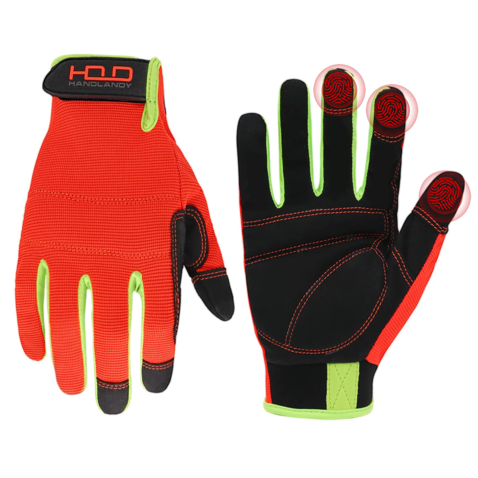 HANDLANDY Work Gloves for Men &amp; Women, Utility Mechanic Working Gloves Touch Screen, Flexible Gardening Gloves for Yard