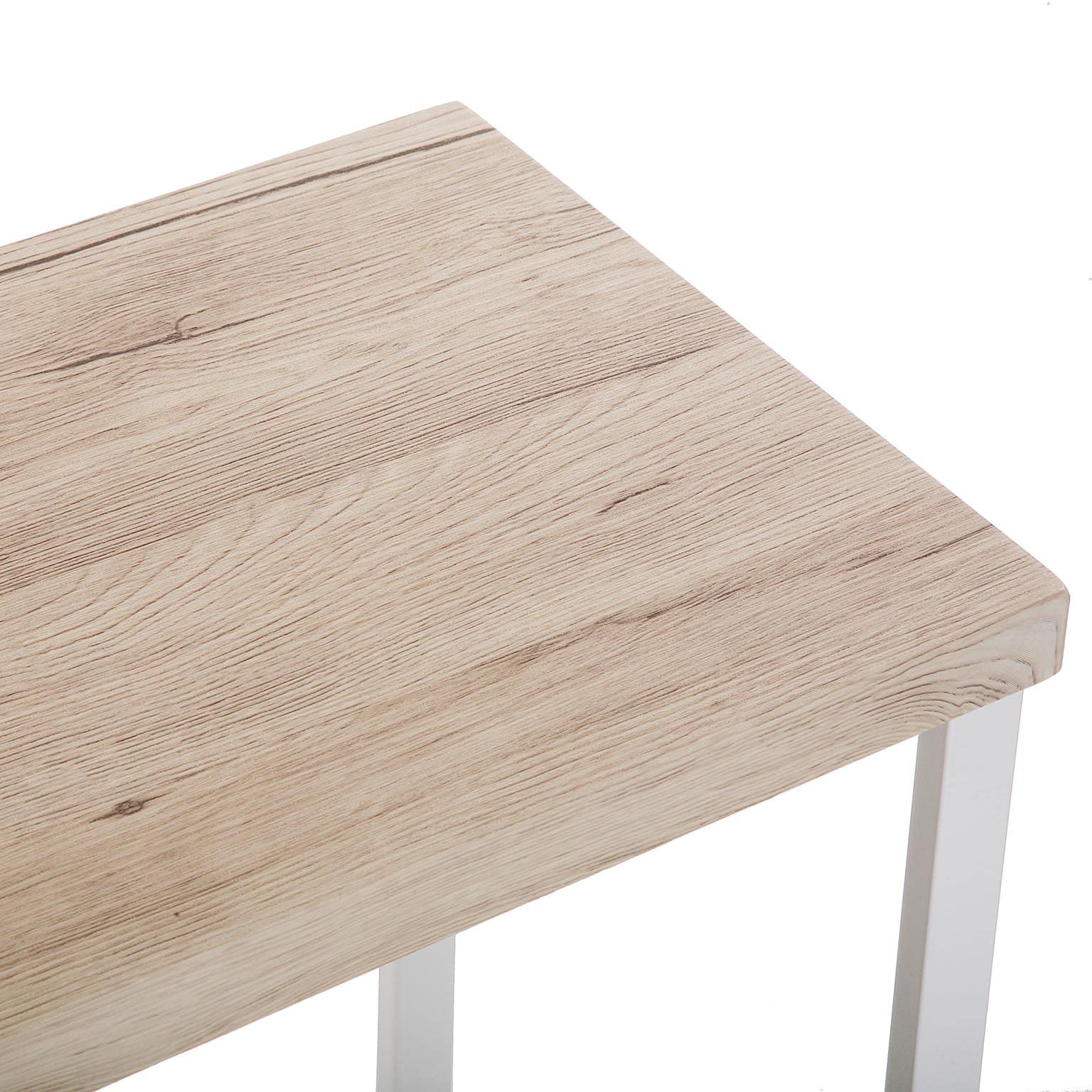 Versa Taline Mueble Recibidor Estrecho para Entrada o Pasillo, Mesa Consola, con Estante Inferior, Medidas (Al x L x An) 80 x 30 x 100 cm, Madera y Metal, Color Blanco
