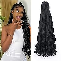 Vista 66 de Cabello rizado francés trenzado de 10 pulgadas, color 33, cabello rizado preestirado, 8 paquetes de trenzas de ganchillo para trenzas de caja