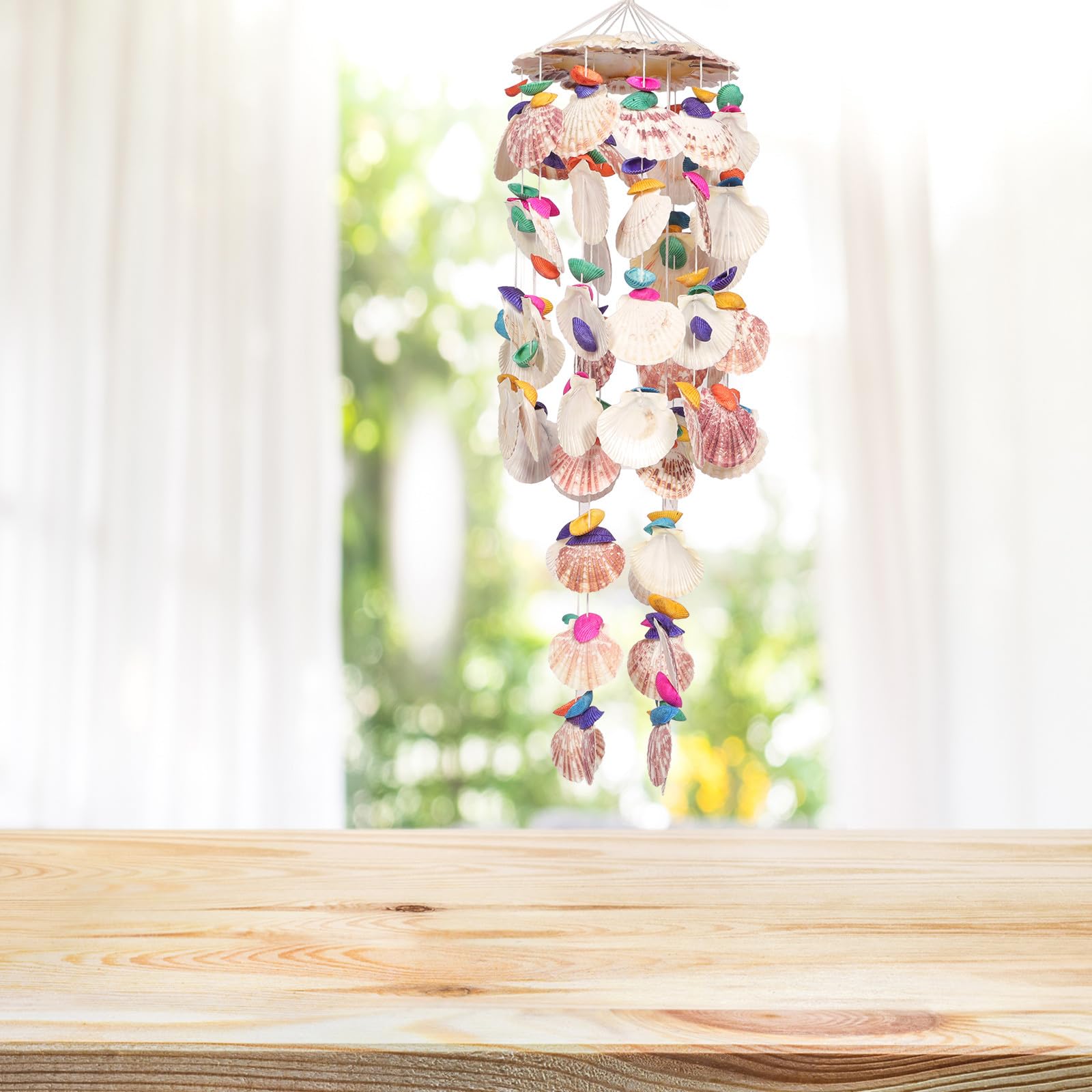 Outanaya Windspiel mit Süßem Elegantem Klang Klarem und Einfachem Design Muschel für Dekoratives Windspiel aus Natürlicher Seemuschel Balkon Garten