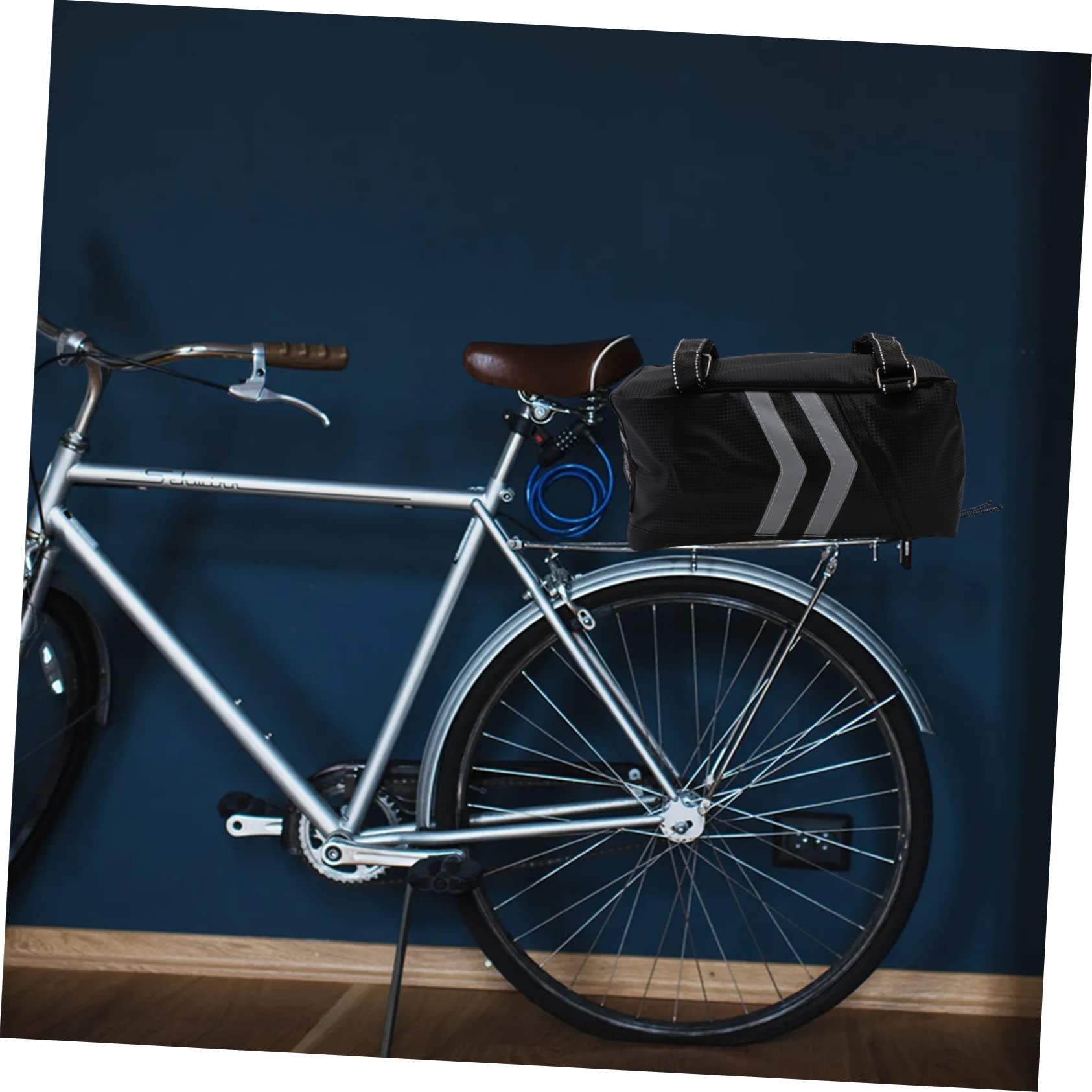 Borsa Posteriore per Bicicletta 9l, Scatola Portaoggetti in Pu, Doppia Cerniera, per Uso in Viaggio e Outdoor