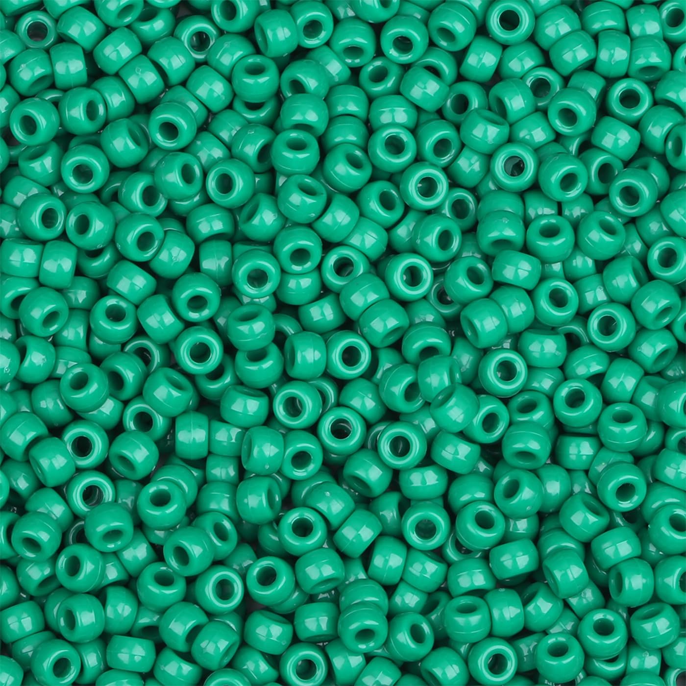 GUJOXILA Deep Green Pony Beads Bulk 1000Pcs Kandi Beads for Bracelet Making Hair Bead for Braids Green Acrylic Pony Bead for Crafting Bracelets Necklaces Jewelry Making 6×9mm