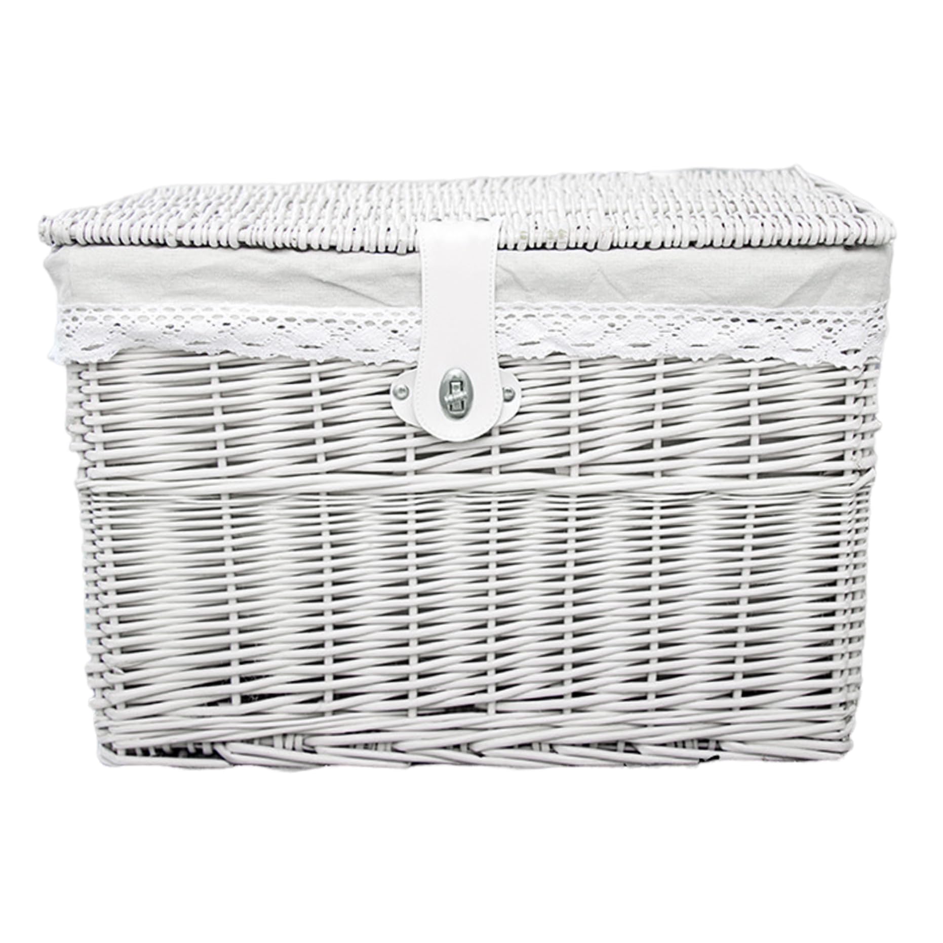 Bacs de rangement tissés avec couvercle en osier naturel grand format pour organiser la maison