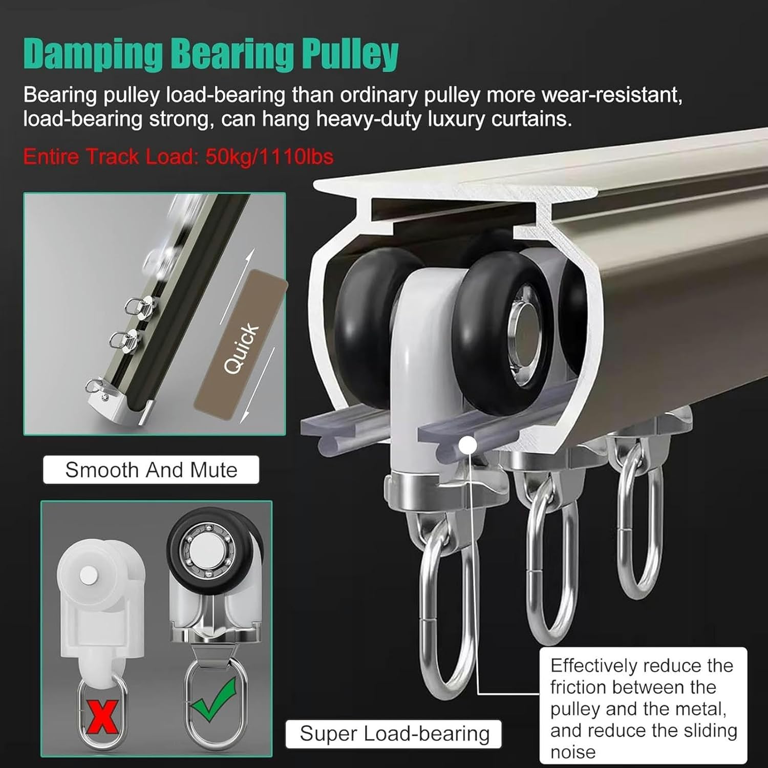 Extra Long Curtain Track Wall Mount Heavy Duty, 32 29 26 23 19 16 14 13ft, Indoor Outdoor Curtain Rail Single Aluminum Curtain Rod Channels with Fittings