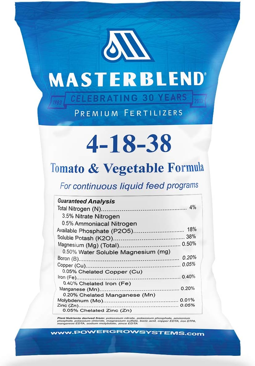 MasterBlend 4-18-38 Tomato & Vegetable Fertilizer - Bulk 1, 5 or 25 Pounds (5 Pounds)
