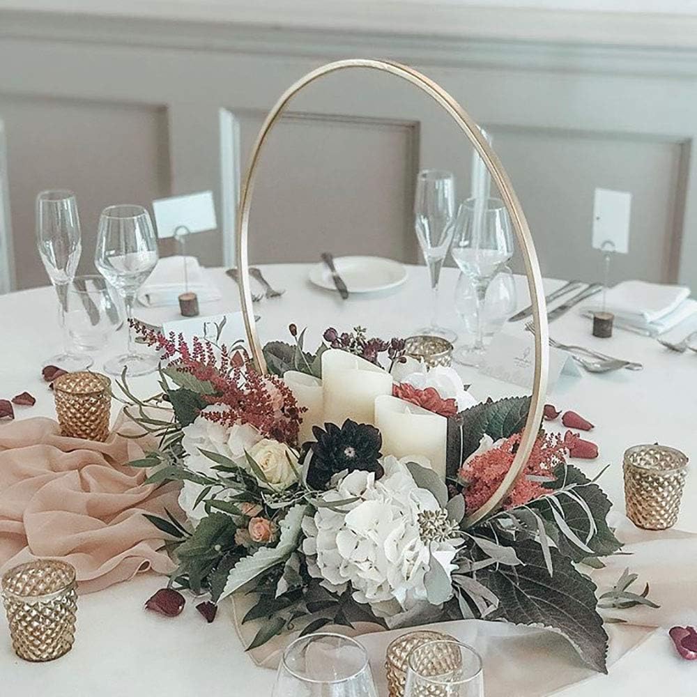 Pack of 5 Wedding Decoration Table Centerpiece Hoop Flower Stand Metal Round Vases Gold Rack Event Party Decor