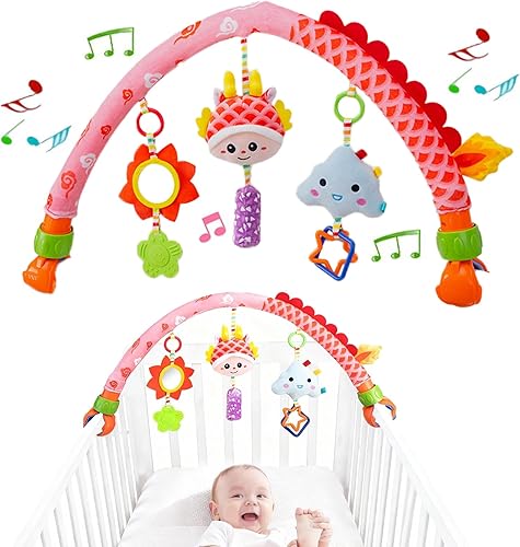 Miniatura 10 de Pau1Hami1ton Juguetes de arco de cochecito de bebé, juguetes de asiento de automóvil, barra de juguete rebotador/móvil para moisés, juguetes