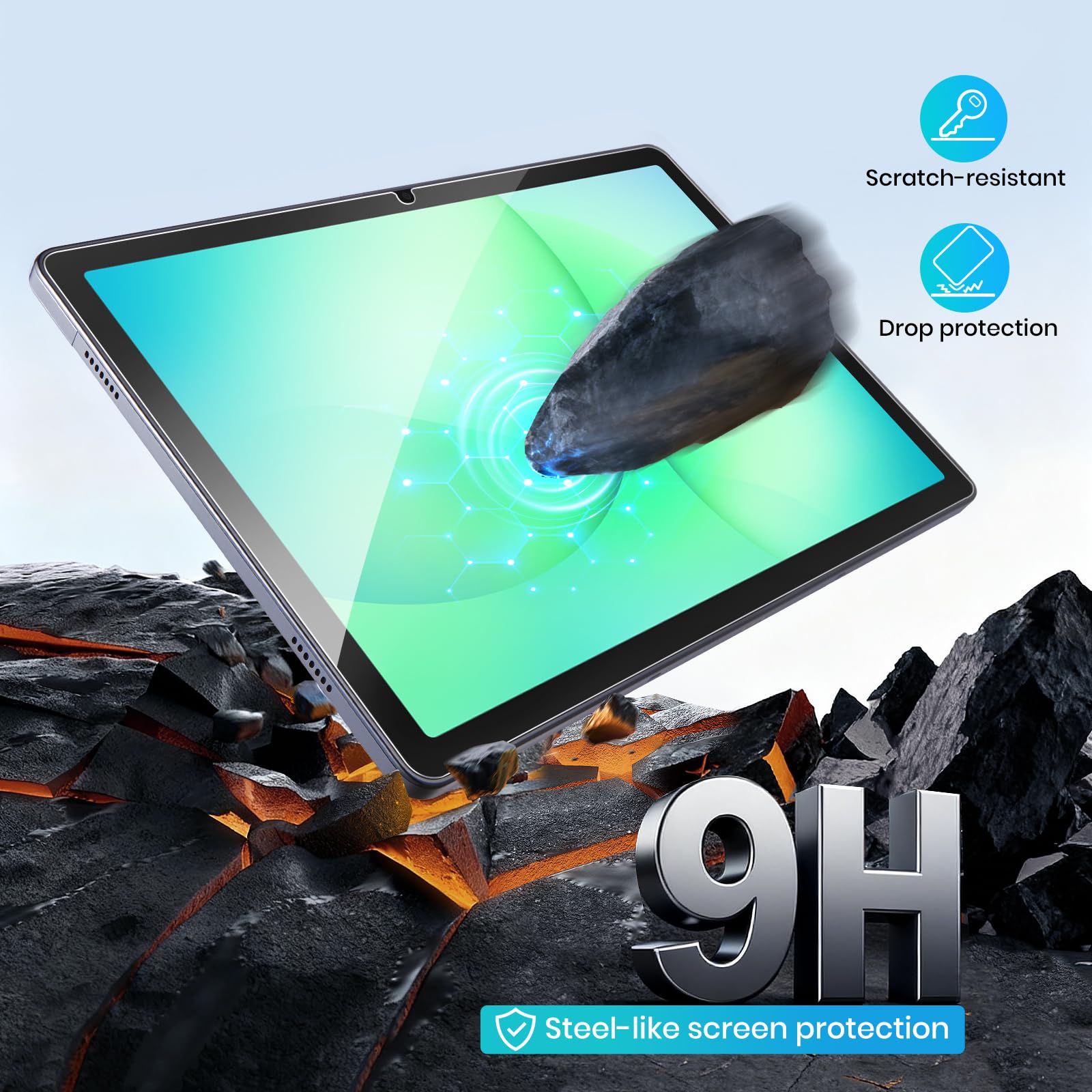 CoBak 2-Pack Tempered Glass Screen Protector for Samsung Galaxy Tab A11 Plus (A11+) 2025 / Tab A9 Plus (A9+) 2023 11-inch, Installation Frame, 9H Hardness, Anti-Scratch