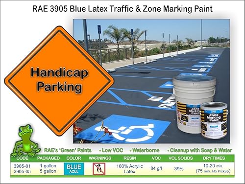 Miniatura 2 de RAE 3905-01 Handicap Blue Latex Zone Marcado Pintura 1-Galón