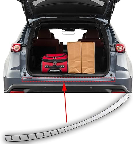 GZBFTDH Ajuste para Mazda CX-9 2017-2023 - placas de acero inoxidable suave para el umbral del maletero del automóvil, accesorios de protección de