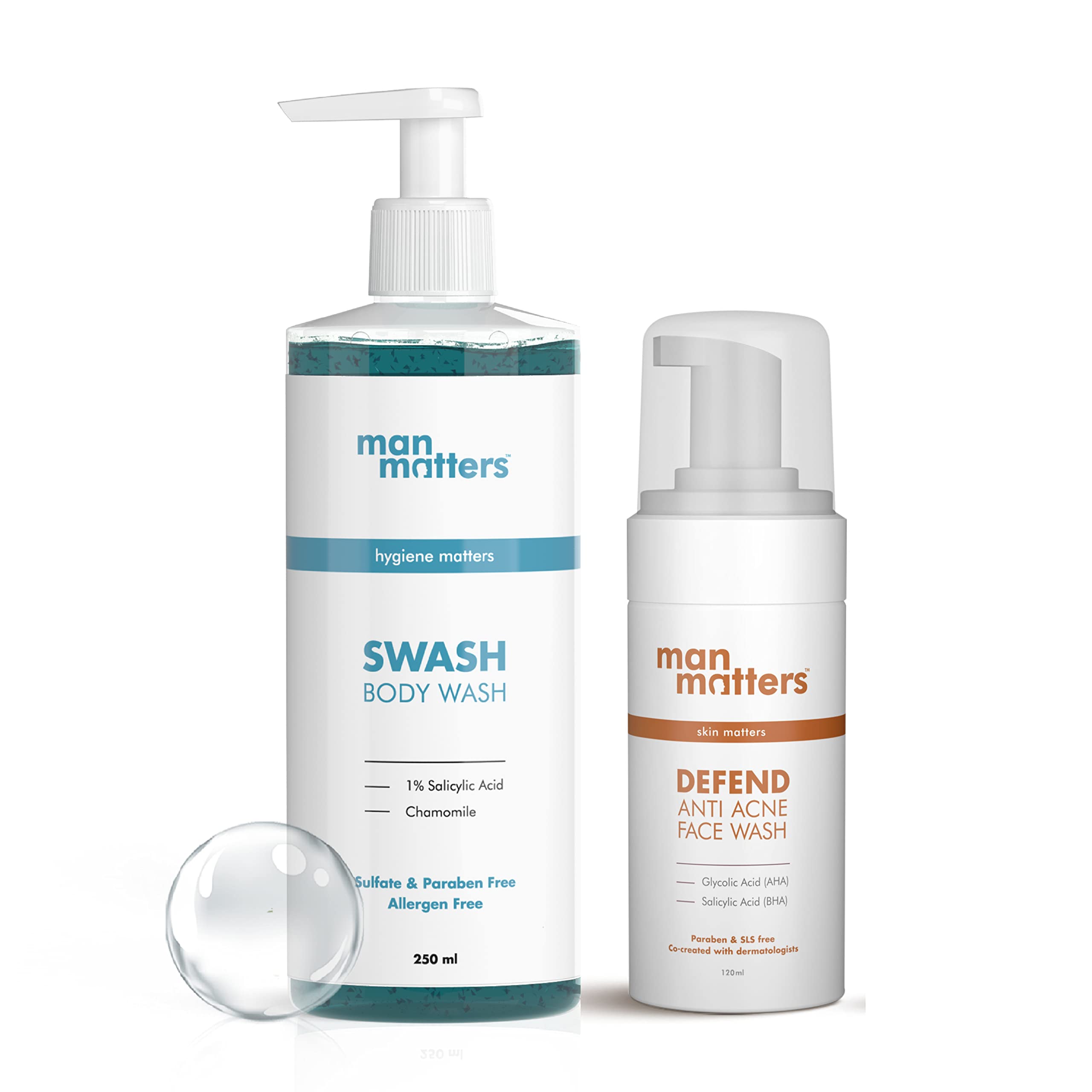 Buy Man Matters Body Wash 250ml and Face Wash 120ml for Men Online at