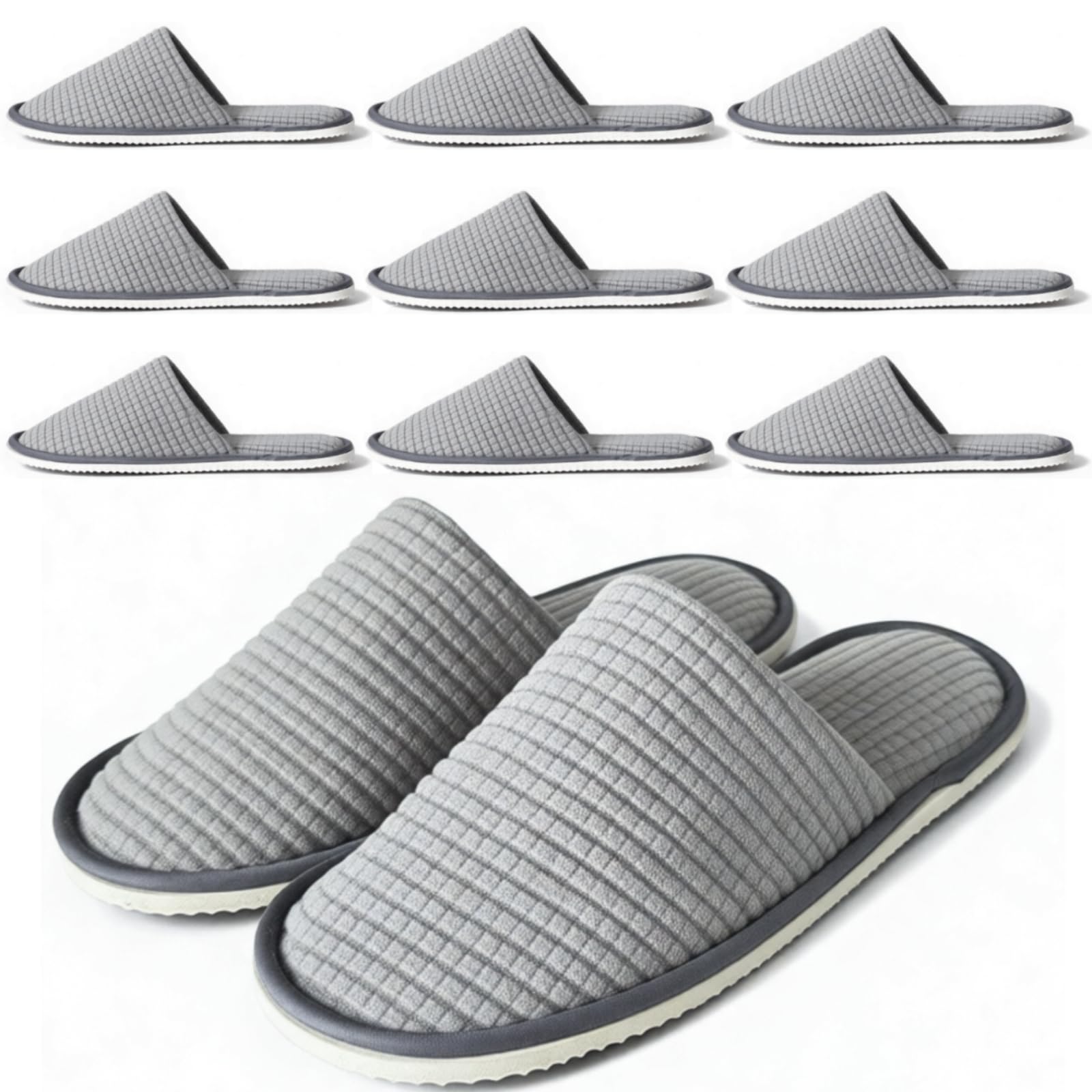 Anmerl 10 Paia Pantofole Monouso per Hotel All'Ingrosso Slippers Ospiti per Spa, Matrimoni, Viaggi, Taglia Universale, Antiscivolo, Lavabili e confezionate singolarmente
