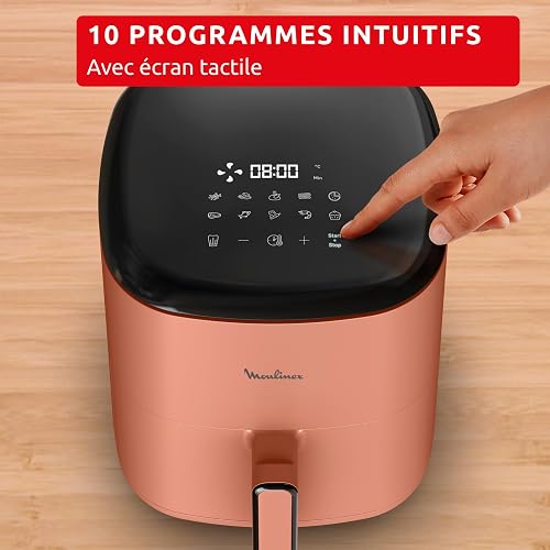 Moulinex Easy Fry POP TERRACOTTA 5L, air fryer, Jusqu'à 6 personnes, 10 Programmes intuitifs, Ecran tactile digital, Gain de temps et d'énergie, EZ245TF0 - 6