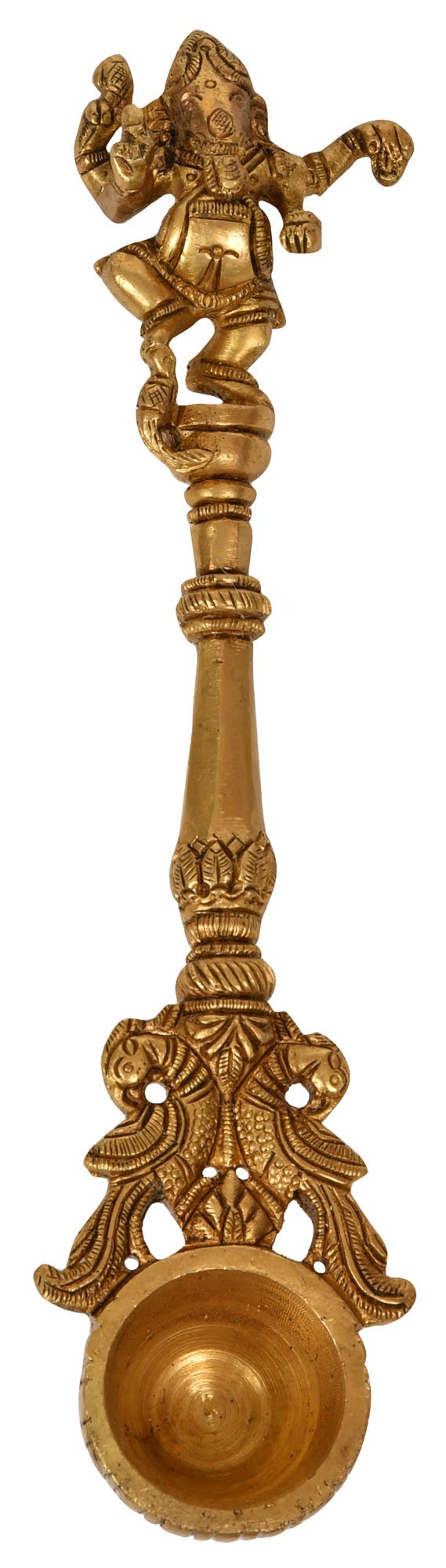 Ganesha en laiton éliminez les obstacles avec la cuillère rituelle