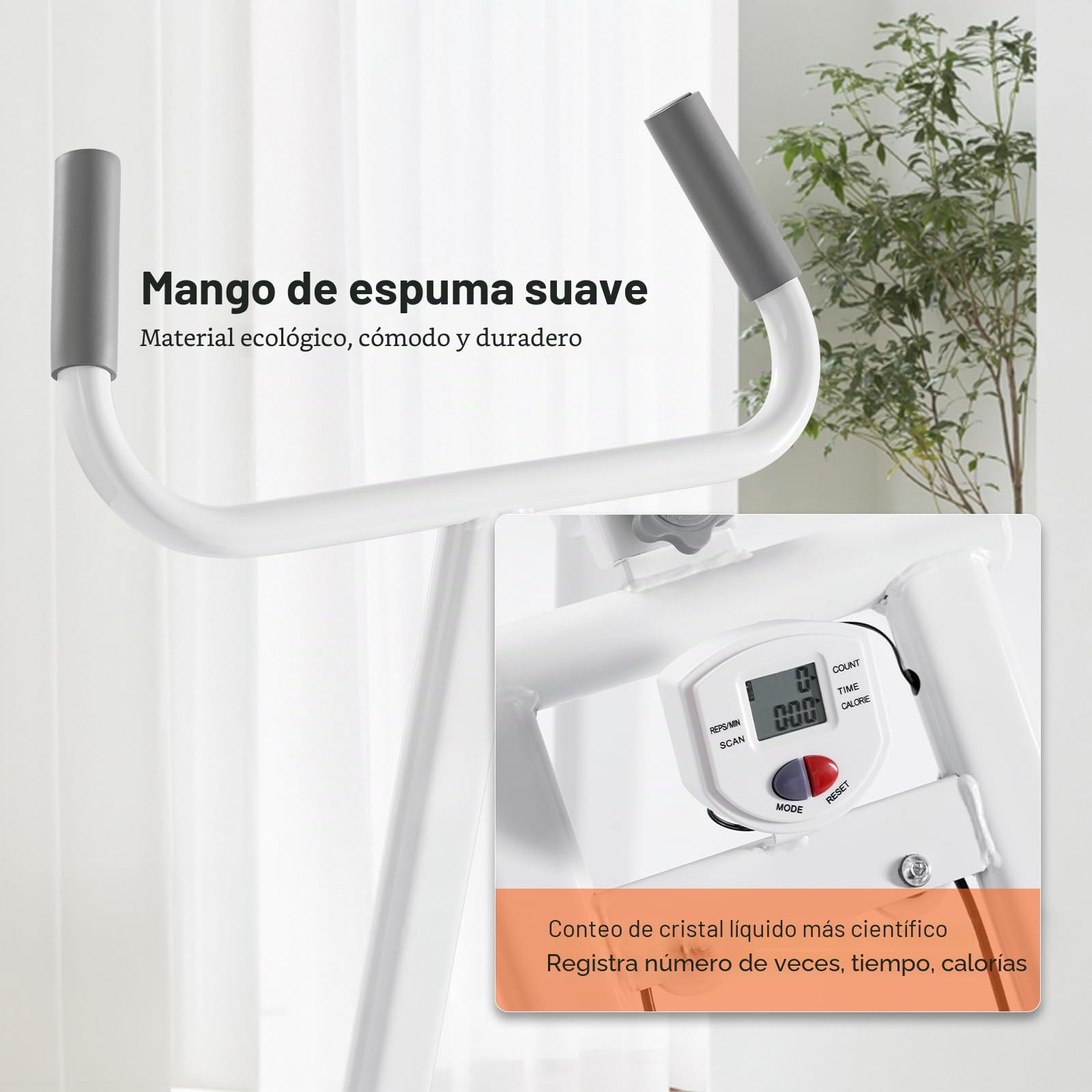 Stepper, escalador de fitness, equipo de ejercicio con manillares con pantalla LCD para uso en gimnasio doméstico