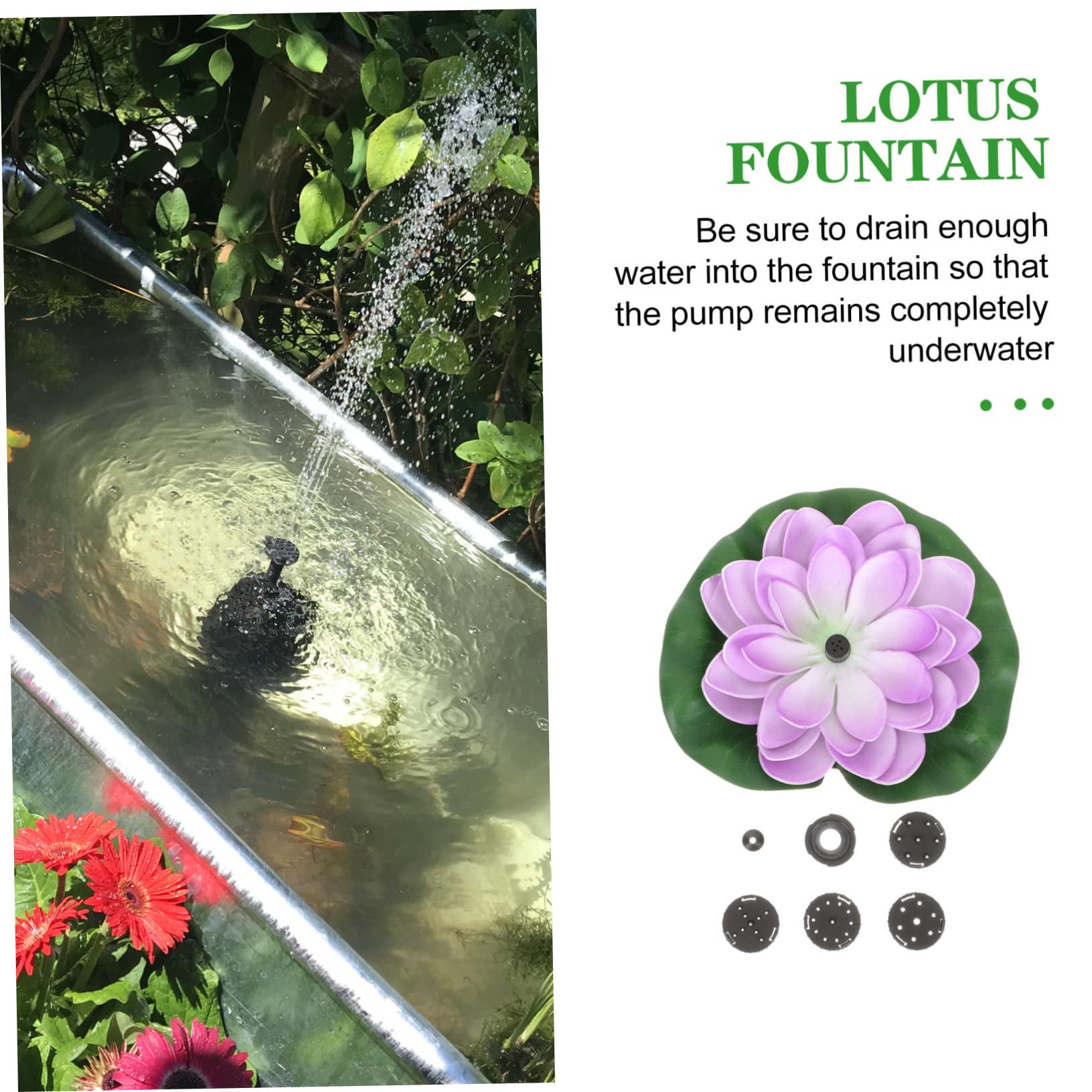 Fuente Solar Flotante Estilo Loto para Estanque 7v 1, 2w