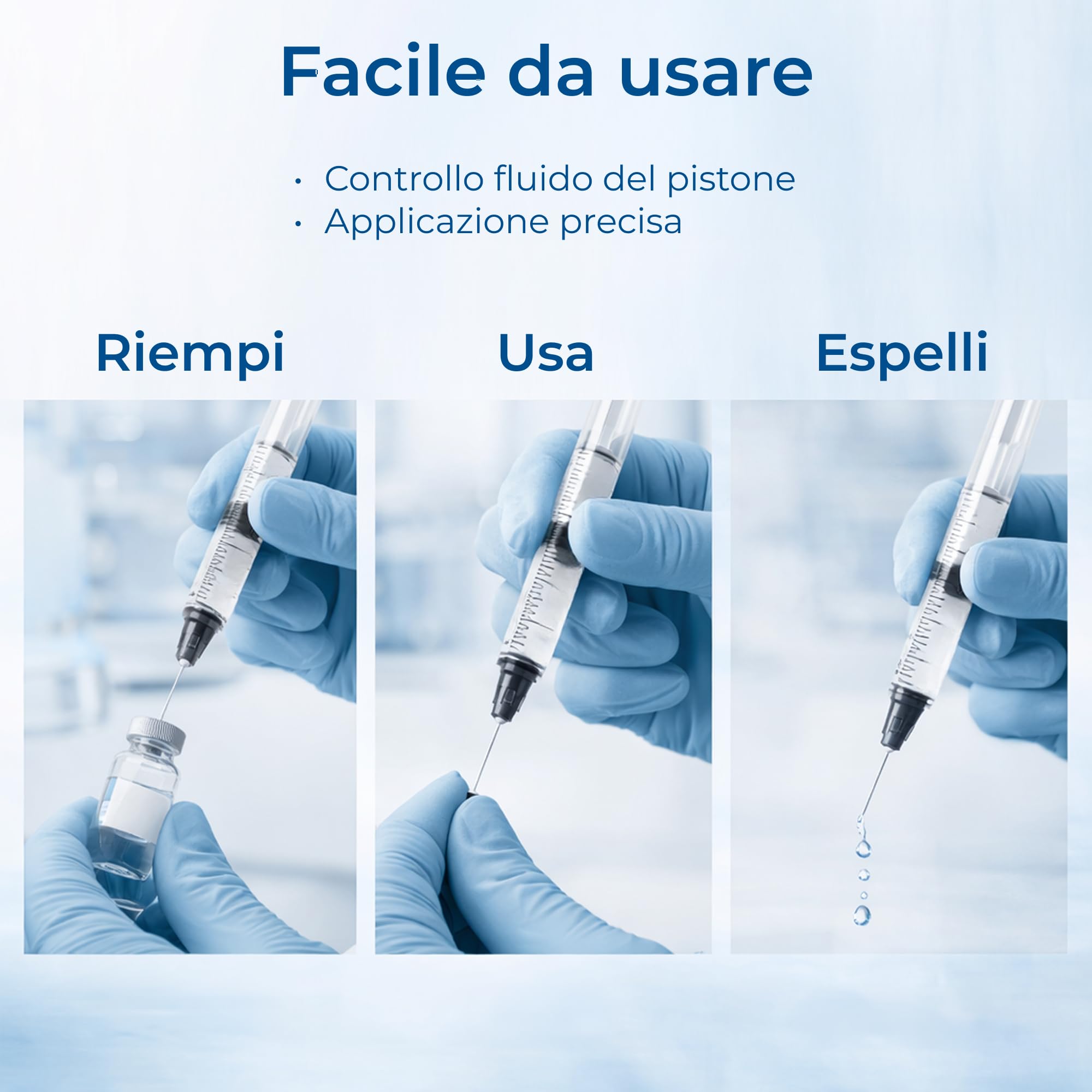 Siringhe con ago e tappo | 5ml - 100 pz | per dosaggio preciso di liquidi | Siringa graduata trasparente per uso tecnico e hobbistico