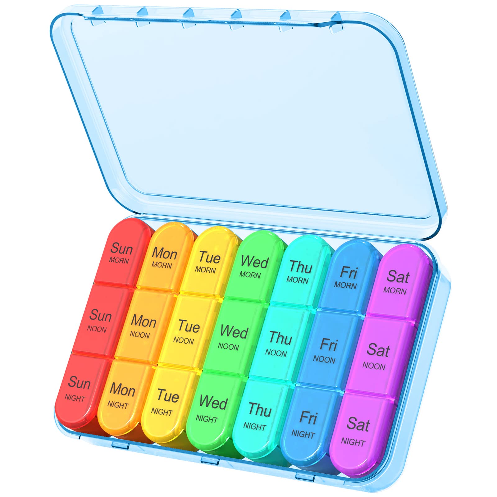 Daviky Pill Organizer Travel, Weekly Pill Organizer 3 Times a Day, Pill Box 7 Day, Pill Cases Organizers 7 Day, Daily Pill Box Organizer, Medicine