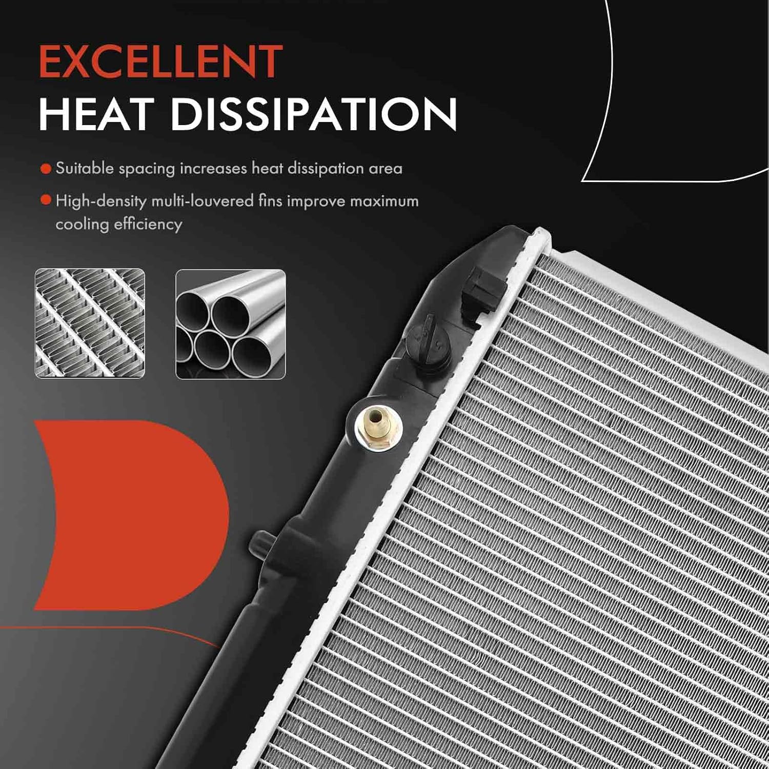 A-Premium Engine Coolant Radiator Assembly with Transmission Oil Cooler Compatible with Lexus LS400 1990-1994 V8 4.0L, Automatic Transmission, Replace# 8011304, 1640050021