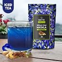 BLUE TEA - Indian Chai Masala - Calming Masala Tea | 30 Tea Bags - Plant Based | REFRESHING TEA | Aparajita - Shankhpushpi | Caffeine Free - Flower Based | Zipper Pack gallery image