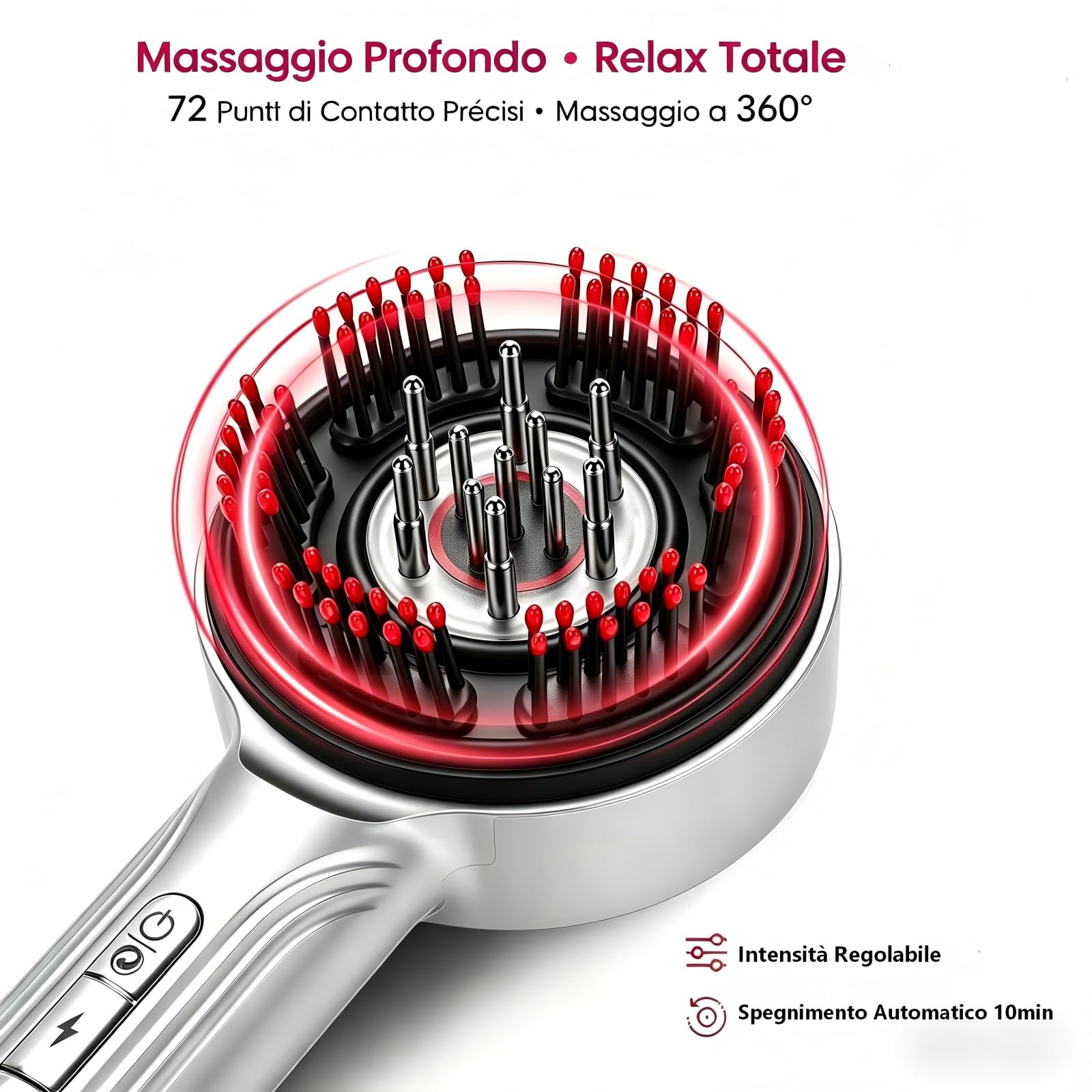 Pettine Massaggiante Elettrico per Cuoio Capelluto, 3 Modalità, Pettine per Infusione per la Crescita dei Capelli, IPX7 Impermeabile, Ricaricabile, per la Cura del Cuoio Capelluto