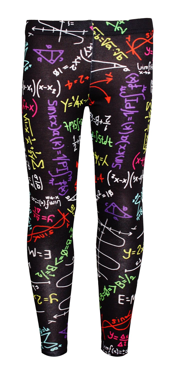 Girl's Children's Fun Maths Formula School Print Leggings (9-10 Yrs)