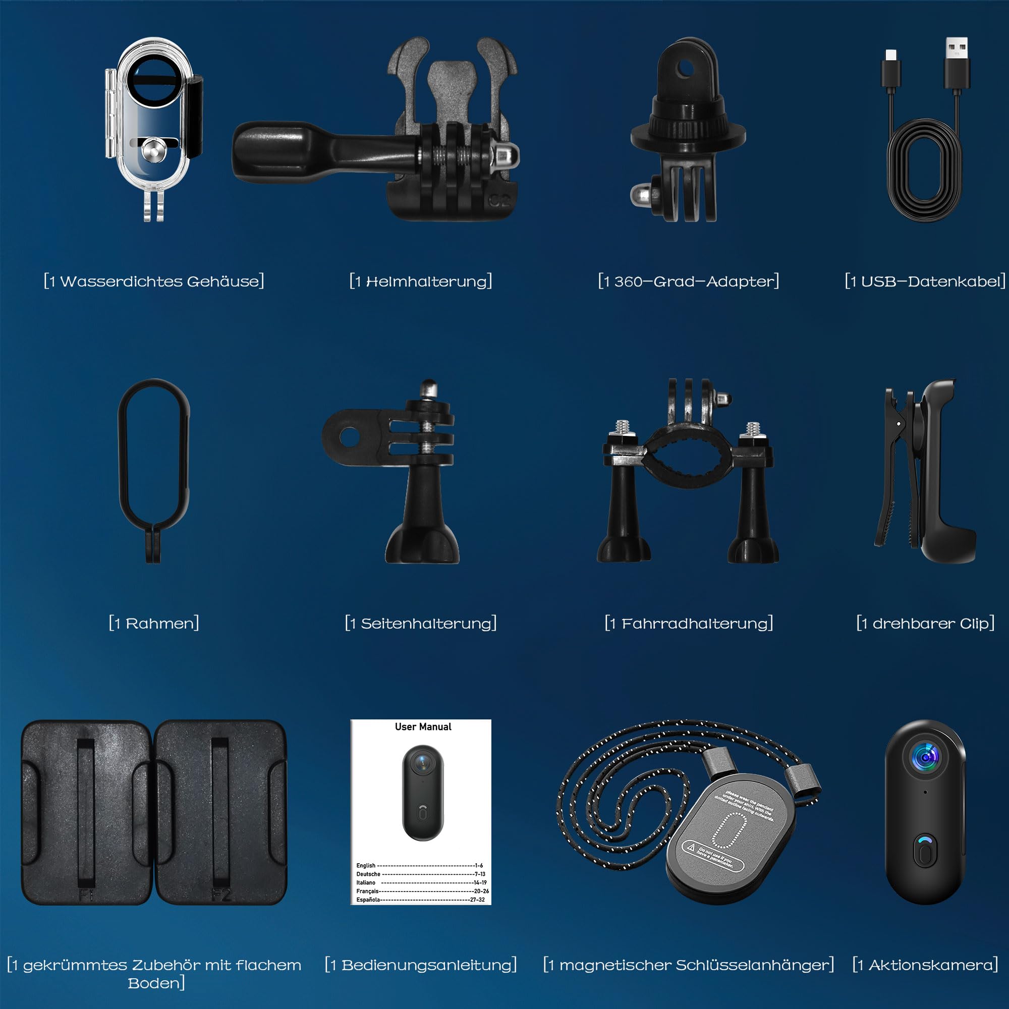 Nouvelle Version Mini Caméra Sport 1080P WiFi Camera de Poche pour Casque Camera Vlog Pieton Étanche jusqu'à 30M pour Les Passionnés d'Aventure Accessoires Multifonctions