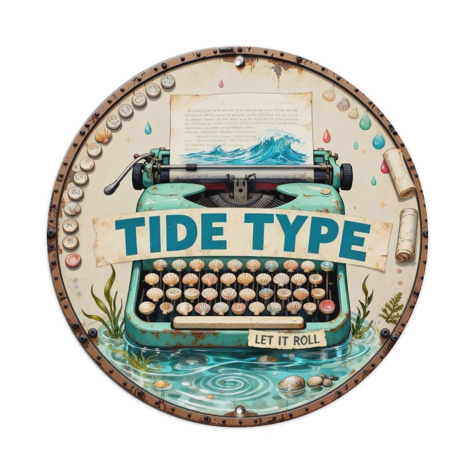 Tide Type Sign Metal Tin Sign Plaque