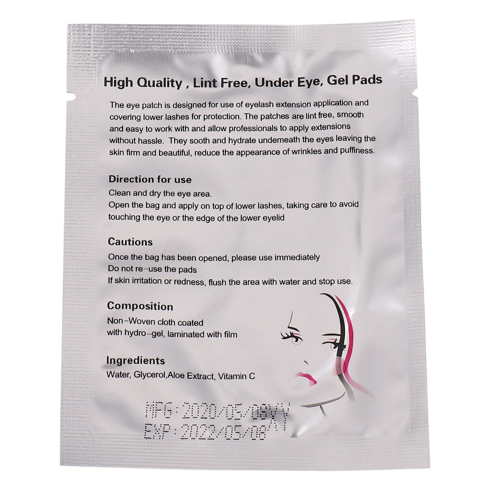 500x Extensión de Pestañas Debajo Gel Almohadillas para Los Ojos No Tejidas Parches de Maquillaje