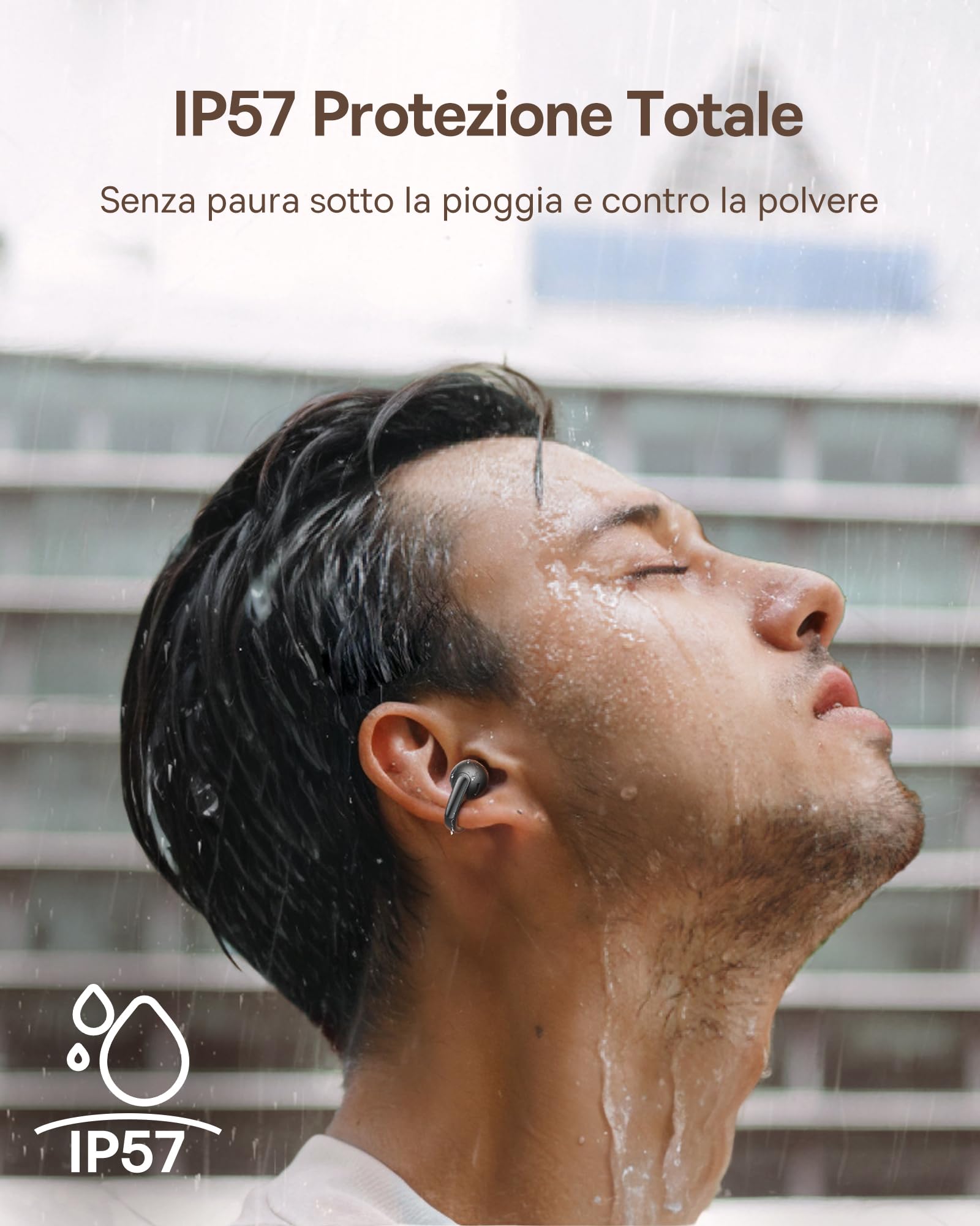 Baseus MC1 Cuffie Aperte, Auricolari a Clip con Suono Impressionante, Potenziamento dei Bassi Adattivo, Bluetooth 5.4, Riduzione del Rumore in Chiamata, IP57, Autonomia di 40 ore, Auricolari di 5,2 g
