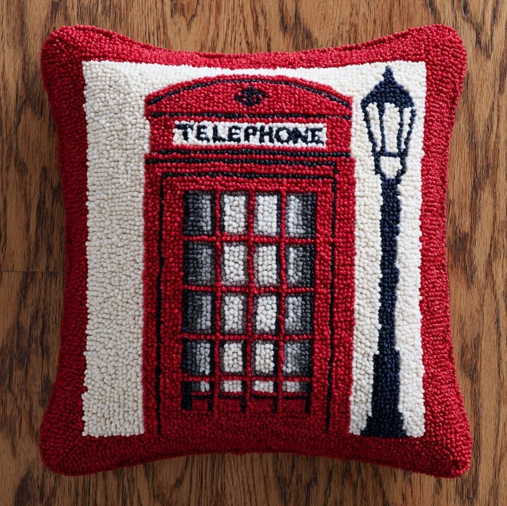 Wallustrioaw Retro Telephone Booth Diy Latch Hook Kits 43X43cm,
