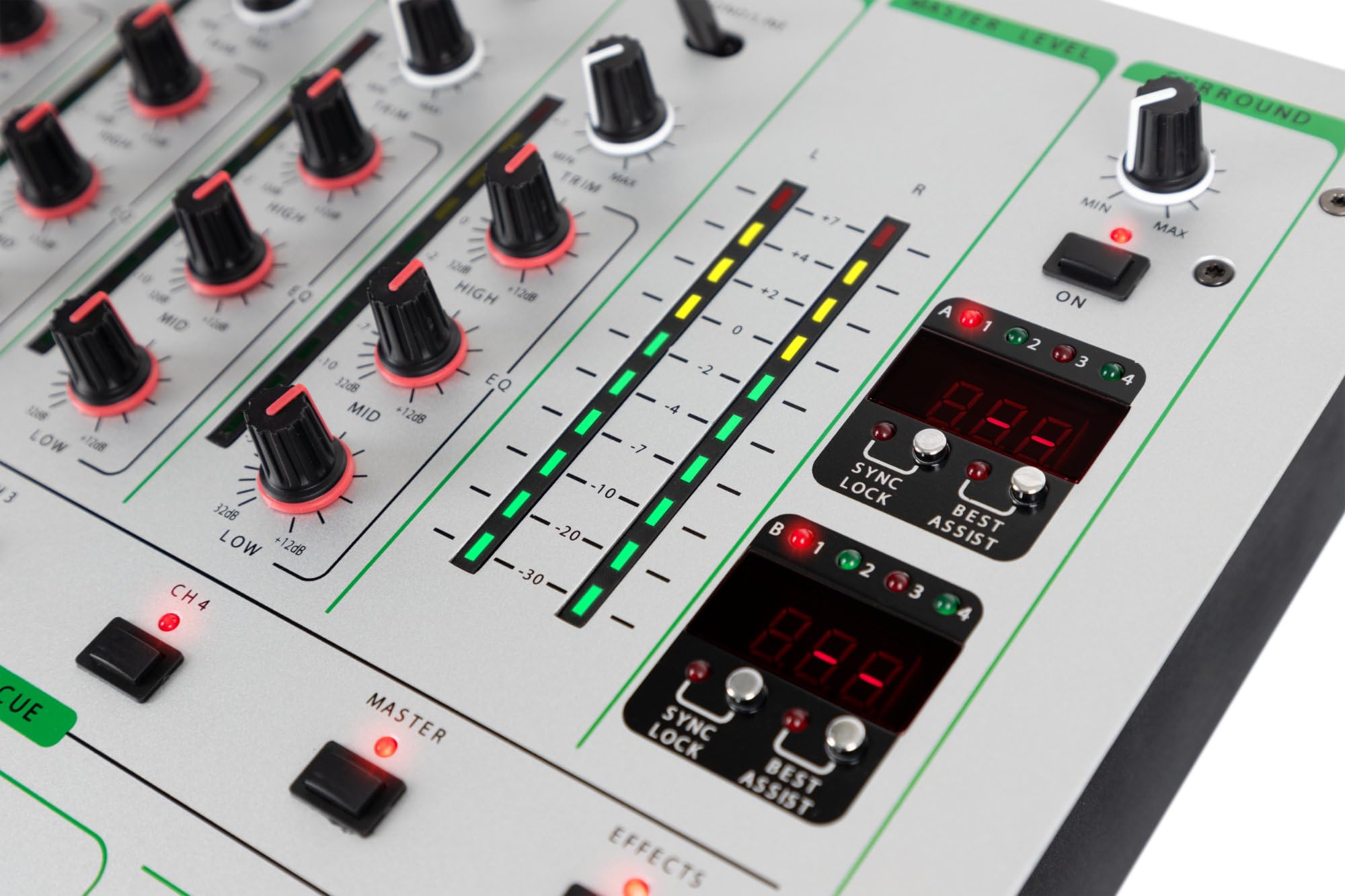 Pronomic DJM-500 Mixer DJ a 5 Canali - Contatore BPM Automatico e 2 Modalità Cue - Effetti Integrati con 46 Preset - Argento