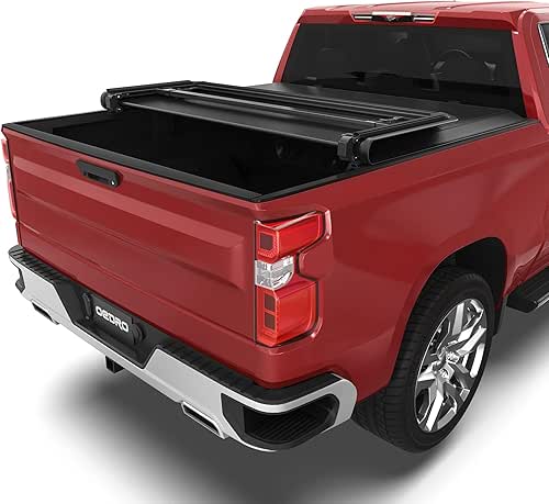 oEdRo Tri-Fold Truck Bed Soft Tonneau Cover Compatible with 2019-2025