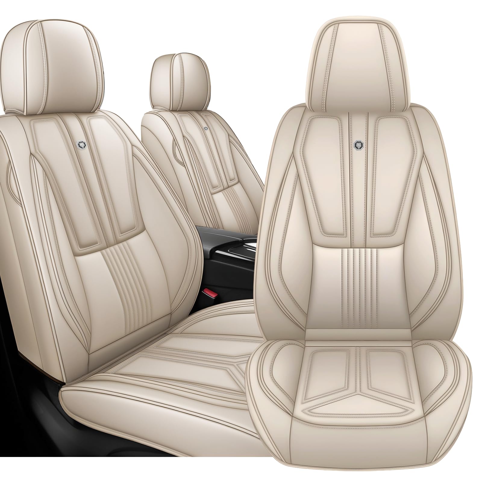 Arazi Front Car Seat Covers for Chevrolet Chevy Camaro 2016-2024,Beige