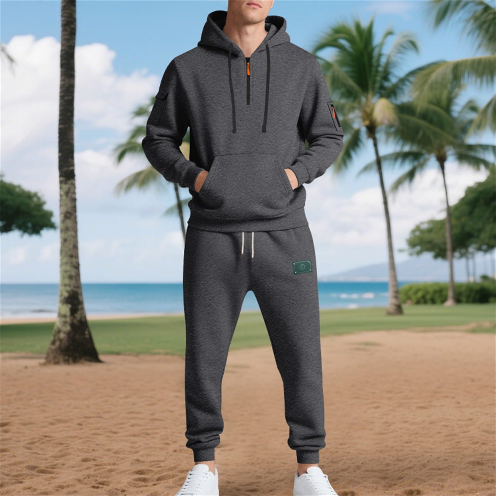 Chandal Hombre Completo Sudaderas con Capucha Térmico Entretiempo Streetwear
