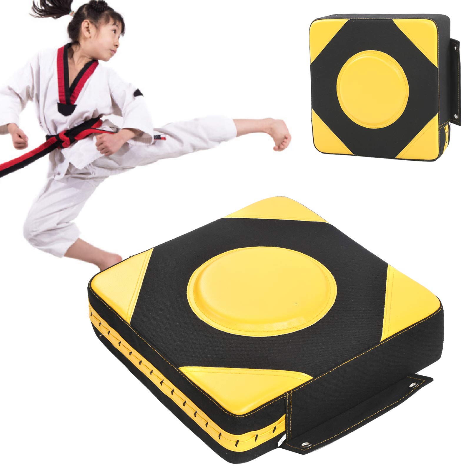LenTLy Sacco da Boxe da Muro, Pad da Combattimento Bersaglio per Fitness a Casa, Sanda Taekwondo - Realizzato in Pelle PU e Spugna EPE Ad Alta Elasticità (Giallo)