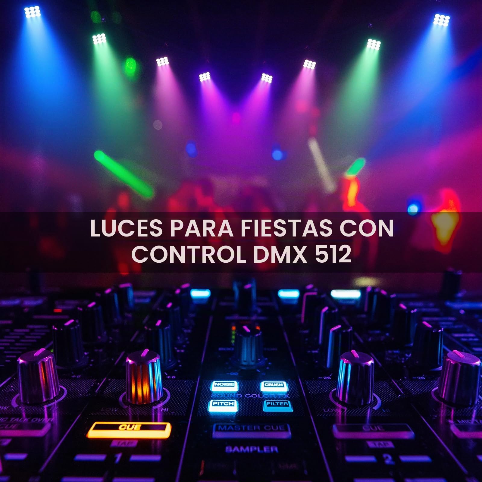 RGBW Foco Par LED con Par Bolsa, 9 LED Luz de Escenario DMX 5/8CH con Control Remoto y 4 Modos de Control, Luces Discoteca para DJ, Fiesta, Bar, Boda, Halloween, Navidad