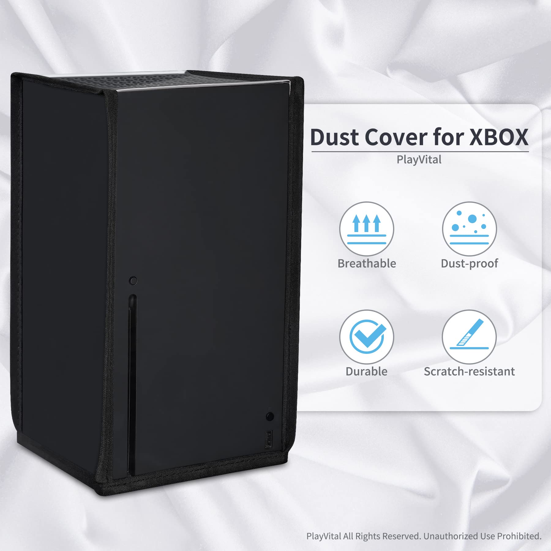 PlayVital Cover Copertura Antipolvere per Xbox Series X Console,Coperchio Verticale Protettivo Impermeabile per Xbox Series X Console-Trasparente - 2