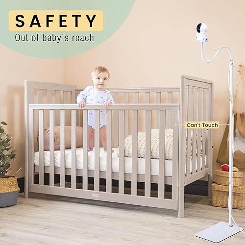 Miniatura 6 de Soporte de piso para monitor de bebé, compatible con óptica infantil, Hello Baby, Nanit, Motorola, Vava, Owlet | Monitor de bebé seguro y montaje