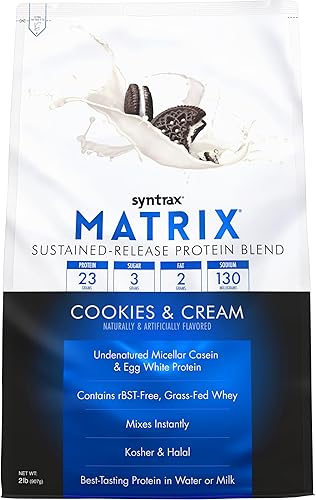 Syntrax Matrix Mezcla de proteínas de liberación sostenida, galletas y crema, 2 libras