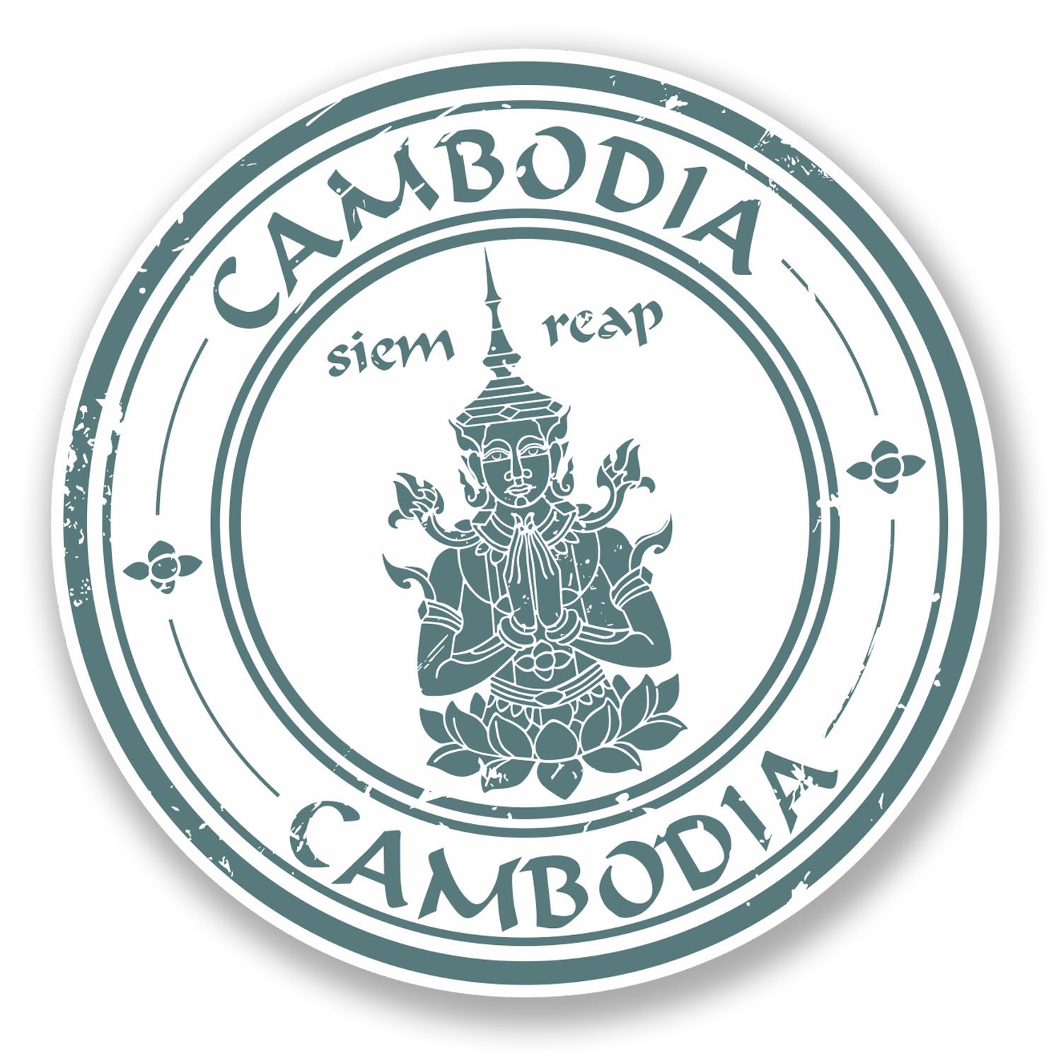 Destinationvinyl Multi 2 X 10Cm Cambodia Vinyl Sticker Decal Car Bike Laptop Travel Luggage Tag #5853 (10Cm X 10Cm)