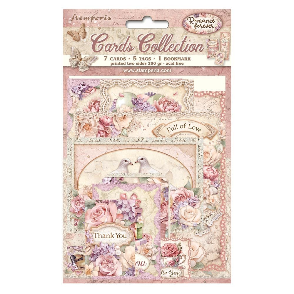 Stamperia Multicoloured International Kft Cards Collection Romance Forever, 15 X 22 Cm