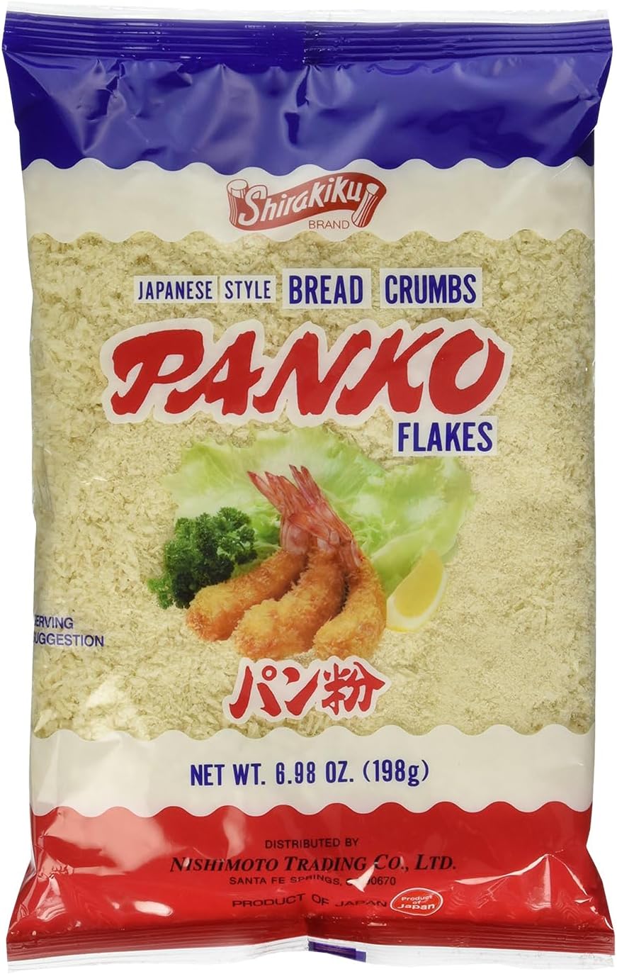 Japanese Style Panko Bread Crumbs – Crispy Panko Flakes, Light and Crunchy, Wheat Bread Crumbs for Cooking and Frying - 6.98oz (Pack of 1)