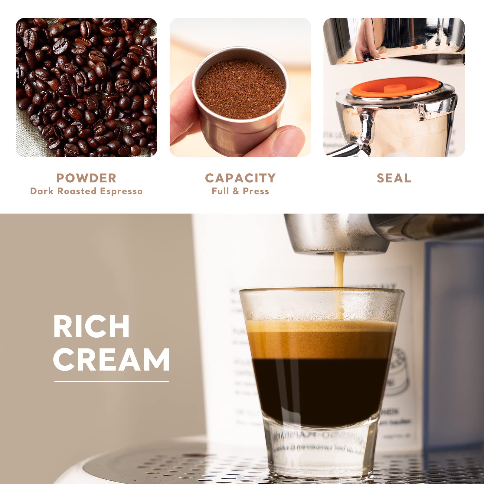 Set di 2 filtri ricaricabili per cialde di caffè e tamper compatibili con la macchina Illy IperEspresso X7.1 Y5 (2 capsule di caffè e 1 tamper)